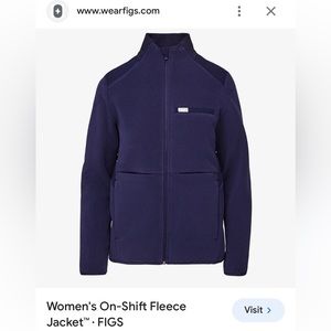 Figs On Shift Fleece Jacket, Navy, XS
